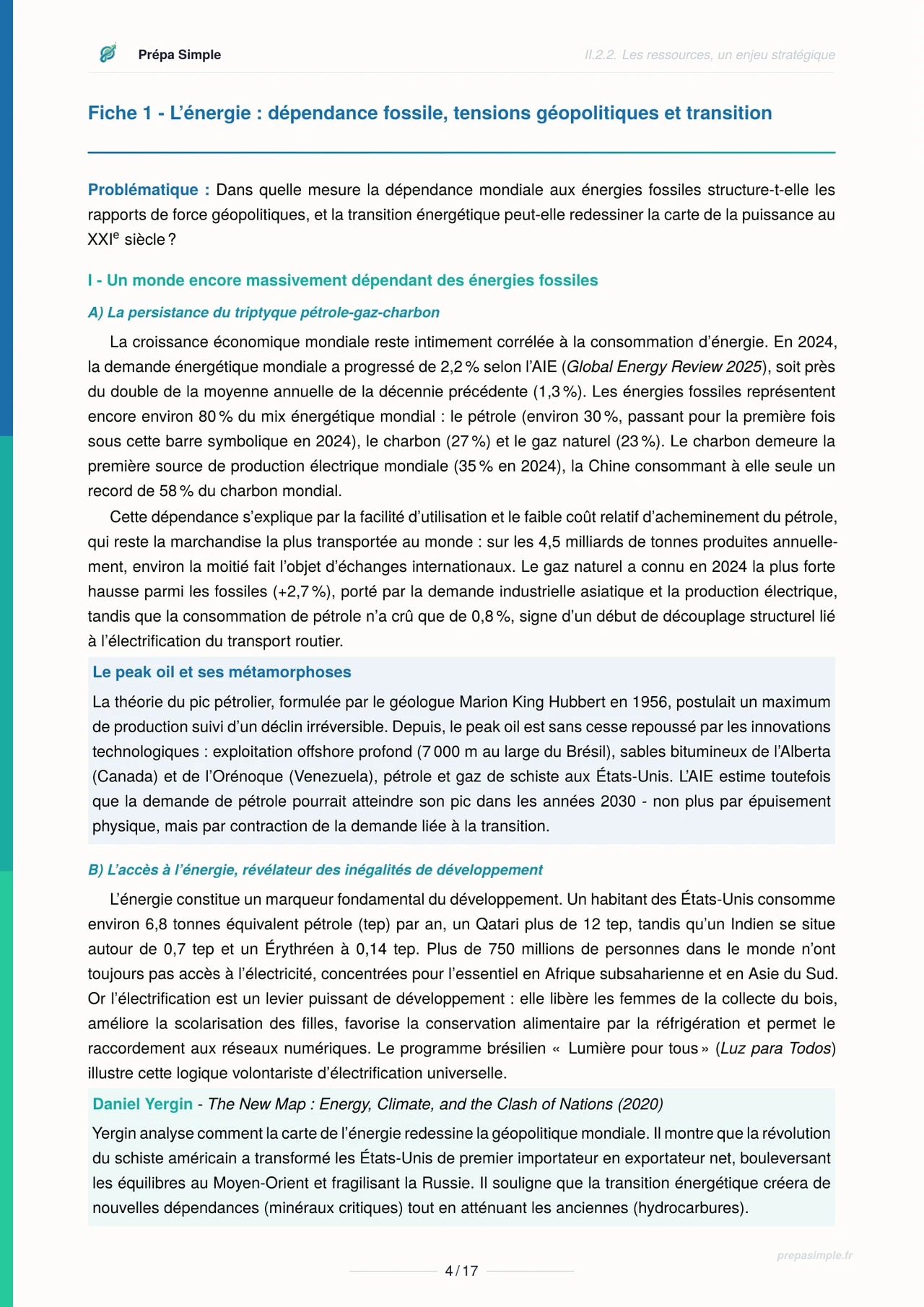 Ressources - Géopolitique