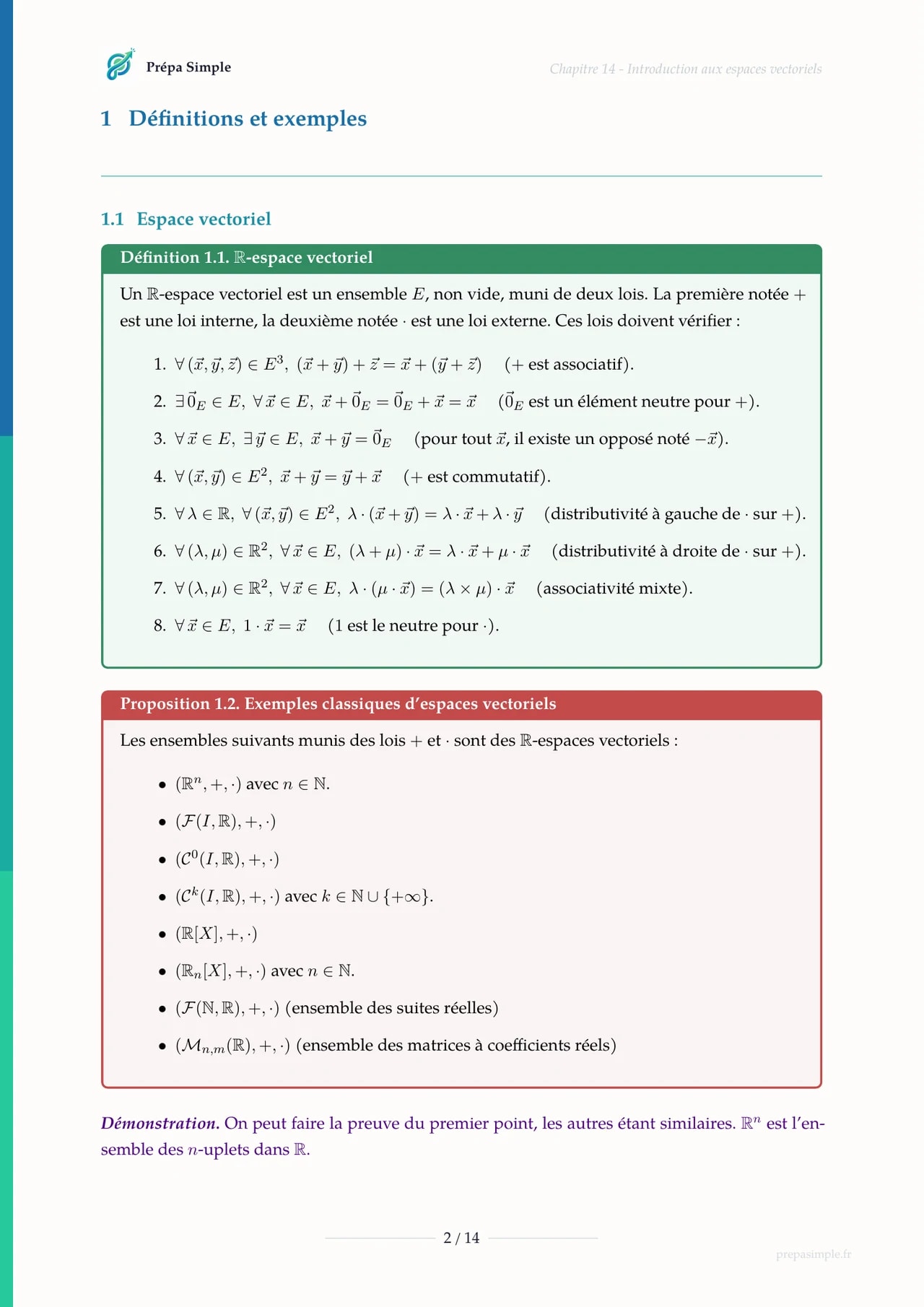 Espaces vectoriels - Maths approfondies