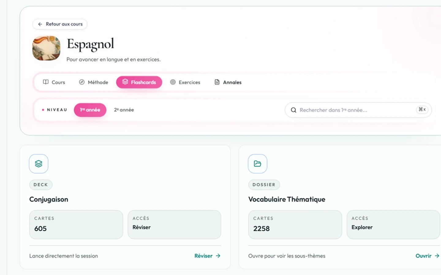 Flashcards d'espagnol - Espagnol
