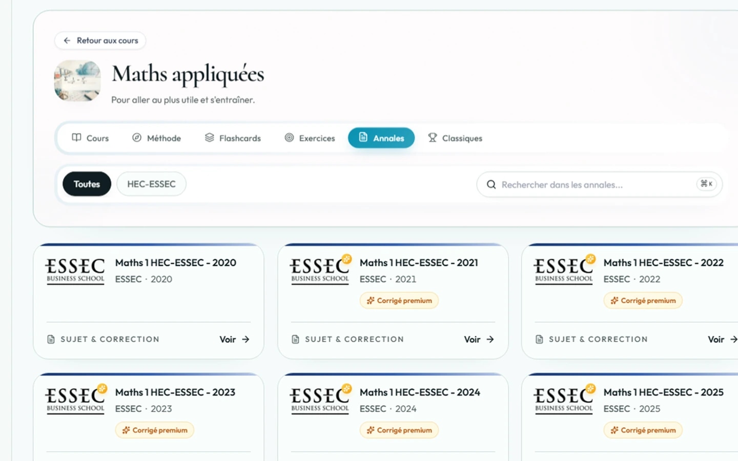 Annales HEC-ESSEC - Maths appliquées